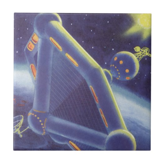 Carreau Station spatiale orbitante de science-fiction vint (Devant)