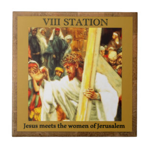 Carreau Stations de la Croix n°8 de 15 Jésus rencontre les