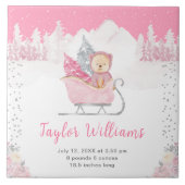 Carreau Statistiques de naissance de l'ours rose d'hiver (Devant)