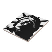 Carreau Statue d'Art Pop Noir & Blanc de la Liberté (Côté)