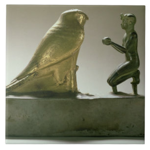 Carreau Statue du Roi Taharqa adorant le faucon-dieu