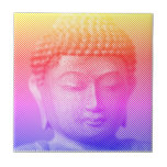 Carreau Statue Visage Bouddha Colorée Formée Par Lignes<br><div class="desc">Le visage de Siddhartha Gautama, Bouddha, avec effet sculpté. Carrelage décoratif en céramique. Image formée par des lignes de largeur variable. Idée cadeau pour les personnes qui aiment l'art et la spiritualité asiatiques.</div>
