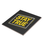 Carreau Stay True - Motivation Jaune vibrant (Côté)