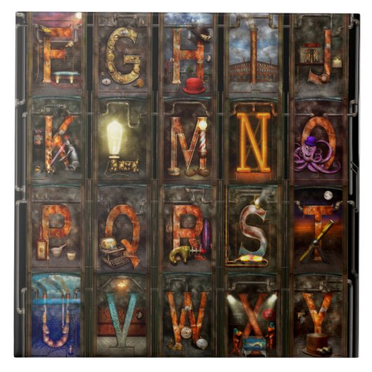 Carreau Steampunk - Alphabet - Alphabet complet (Devant)