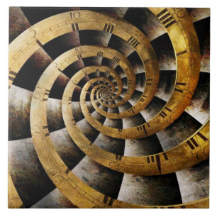 Carreau Steampunk - horloge - l'écoulement du temps