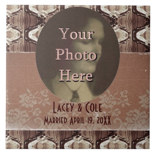 Carreau Steampunk laiton & dentelle (Devant)