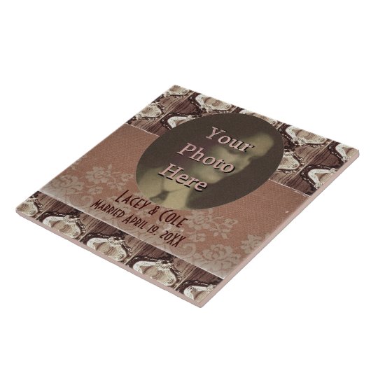 Carreau Steampunk laiton & dentelle (Côté)