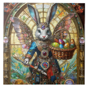 Carreau Steampunk Lapin de Pâques Guerrier Angel