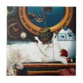 Carreau Steampunk Thé de chat sous-marin (Devant)