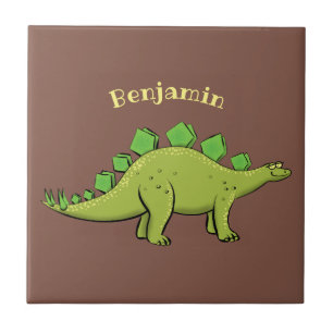 Carreau Stégosaure de dessin animé drôle de dinosaure