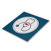 Carreau Stethoscope en soins infirmiers gris simple avec c (Côté)
