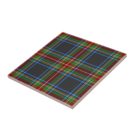 Carreau Stewart Black Clan Chasse Tartan Plaid (Côté)