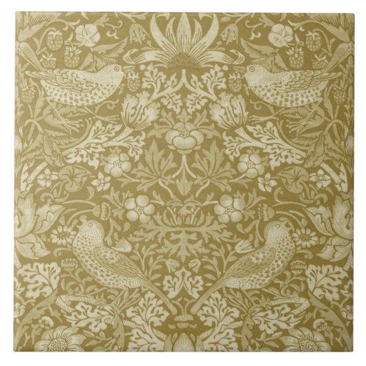 Carreau Strawberry Thief Gold, William Morris (Devant)