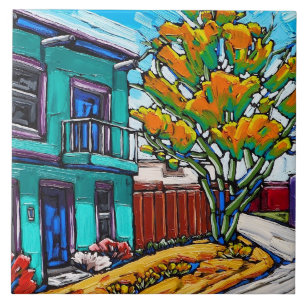 Carreau "Streetcorner vert, la tuile de banlieue de