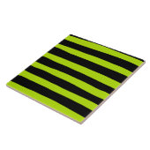 Carreau Stripes inégales - Lime vert et noir (Côté)