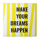 Carreau Stripes Jaunes Modernes & Faites Votre Rêve (Devant)