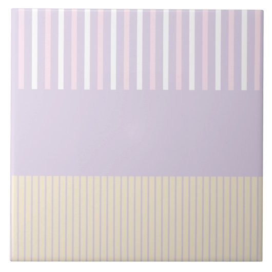 Carreau Stripes Pop Couleur - Rose Pastel, Jaune & Violet (Devant)