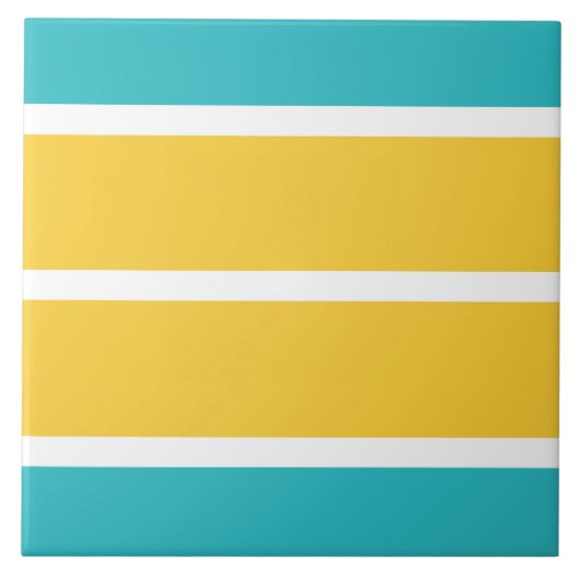 Carreau Stripes simples - Turquoise et jaune (Devant)