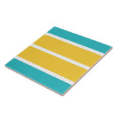 Carreau Stripes simples - Turquoise et jaune (Côté)
