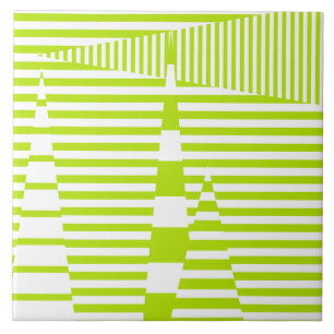 Carreau Stripes sur bandes - Lime vert et blanc