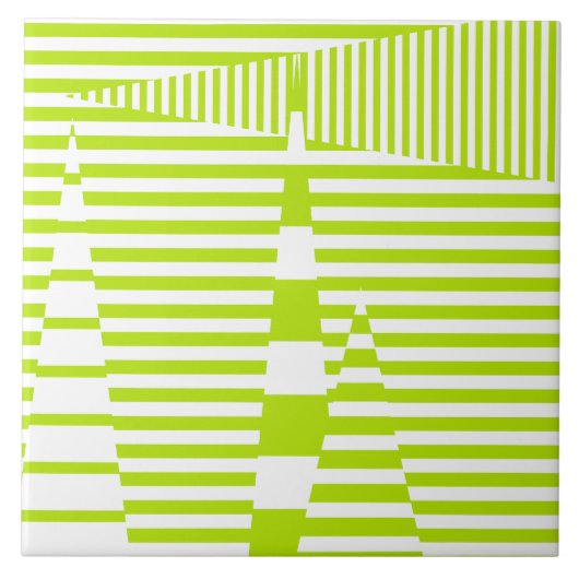 Carreau Stripes sur bandes - Lime vert et blanc (Devant)