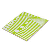 Carreau Stripes sur bandes - Lime vert et blanc (Côté)