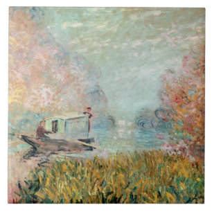 Carreau Studio de bateau de Claude Monet   sur la Seine