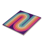 Carreau Style 1970s Arched Stripes Motif géométrique (Côté)