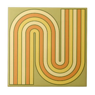 Carreau Style 1970s Arched Stripes Motif géométrique