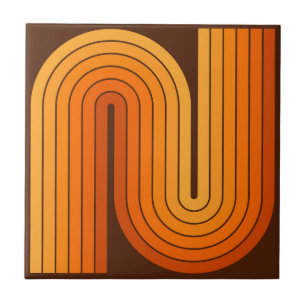 Carreau Style 1970s Arched Stripes Motif géométrique