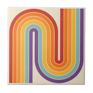Carreau Style 1970s Arched Stripes Motif géométrique