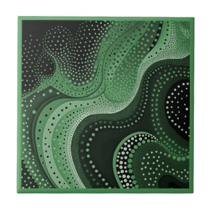 Carreau Style art autochtone vert 4 de 9 Carrelage en céra