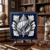 Carreau Style Art Déco Coquillage Argent Mère de Perle