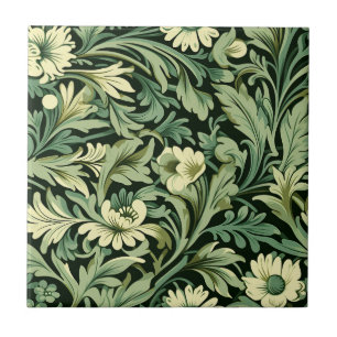 Carreau Style Art Nouveau motif floral
