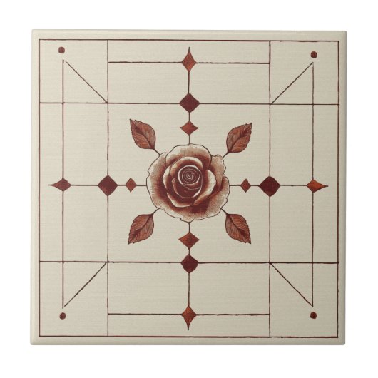 Carreau Style Artiste Rose Rouge (Devant)