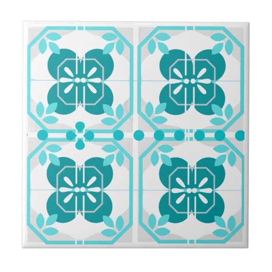 Carreau Style azulejos complexe turquoise (Devant)