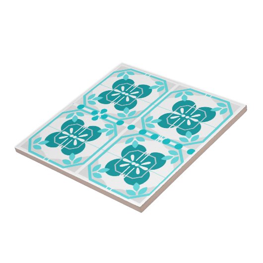 Carreau Style azulejos complexe turquoise (Côté)