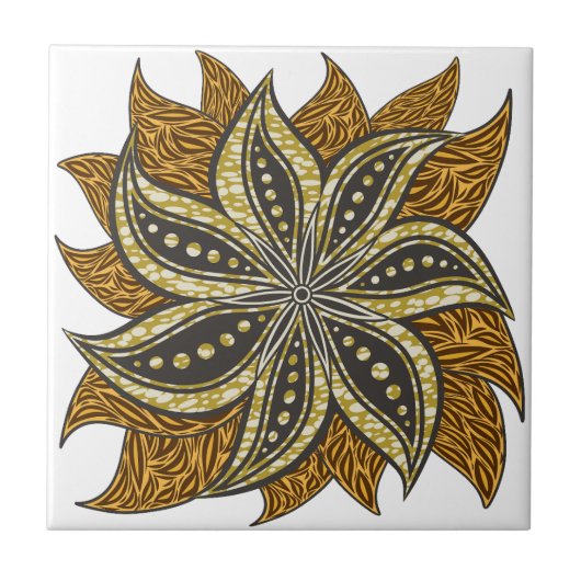 Carreau Style Batik Floral Abstrait africain (Devant)