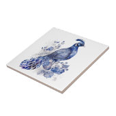 Carreau Style bleu et blanc Delft paon avec fleurs (Côté)