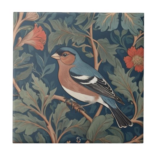Carreau Style Chaffinch William Morris Orienté gauche vers (Devant)