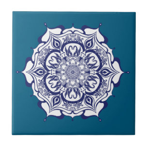 Carreau Style Chine bleue avec des créatures