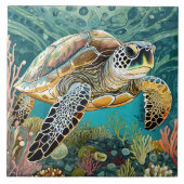 Carreau Style comique Bold Sea Turtle (Devant)