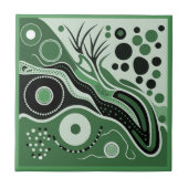 Carreau Style d'art autochtone vert 1 de 9 Carrelage en cé (Devant)