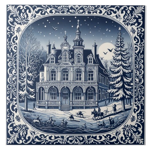 Carreau style delft hiver/Noël 2 (Devant)
