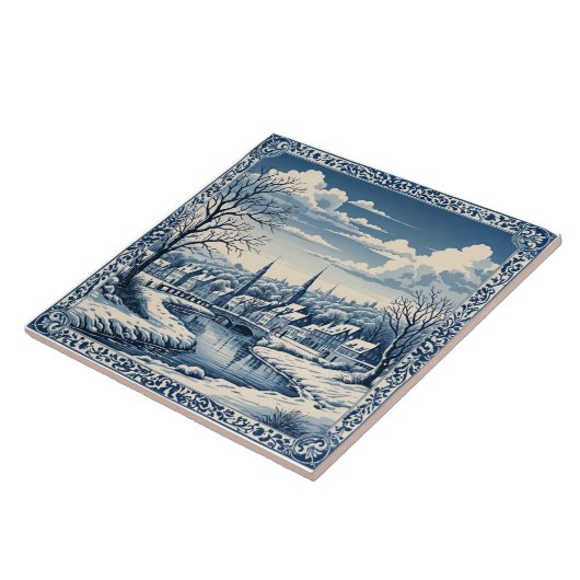 Carreau style Delft hiver/Noël 8 (Côté)