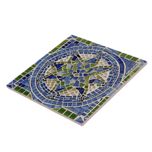 Carreau Style espagnol Simulé Mosaïque bleu et vert (Côté)