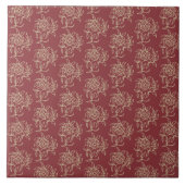 Carreau Style ethnique Flore Mini-imprimé Beige sur marron (Devant)