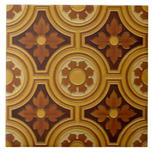 Carreau Style gothique victorien ancien Majolica Tile Repr