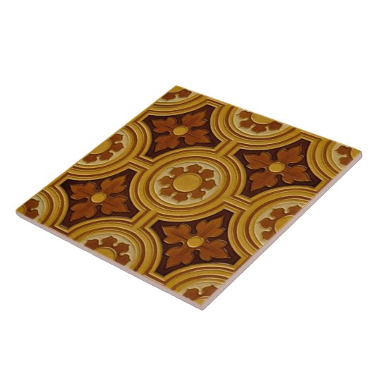 Carreau Style gothique victorien ancien Majolica Tile Repr (Côté)