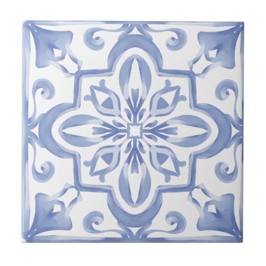 Carreau style italien, bleu, carrelage méditerranéen, (Devant)